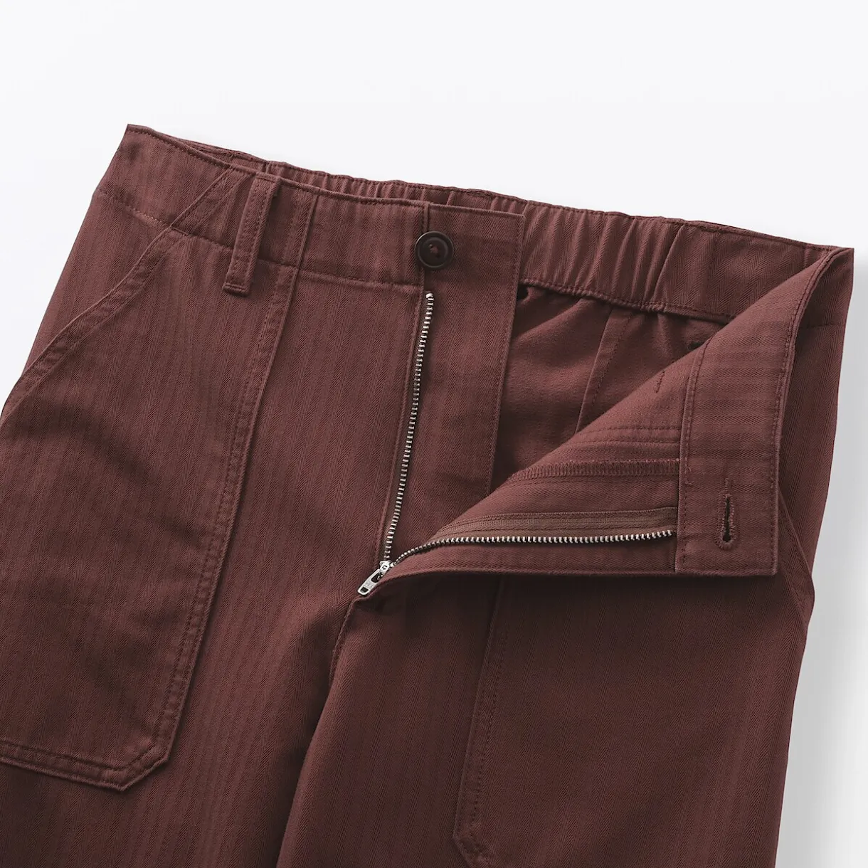 Pantalon avec motif de chevrons en coton pour femme