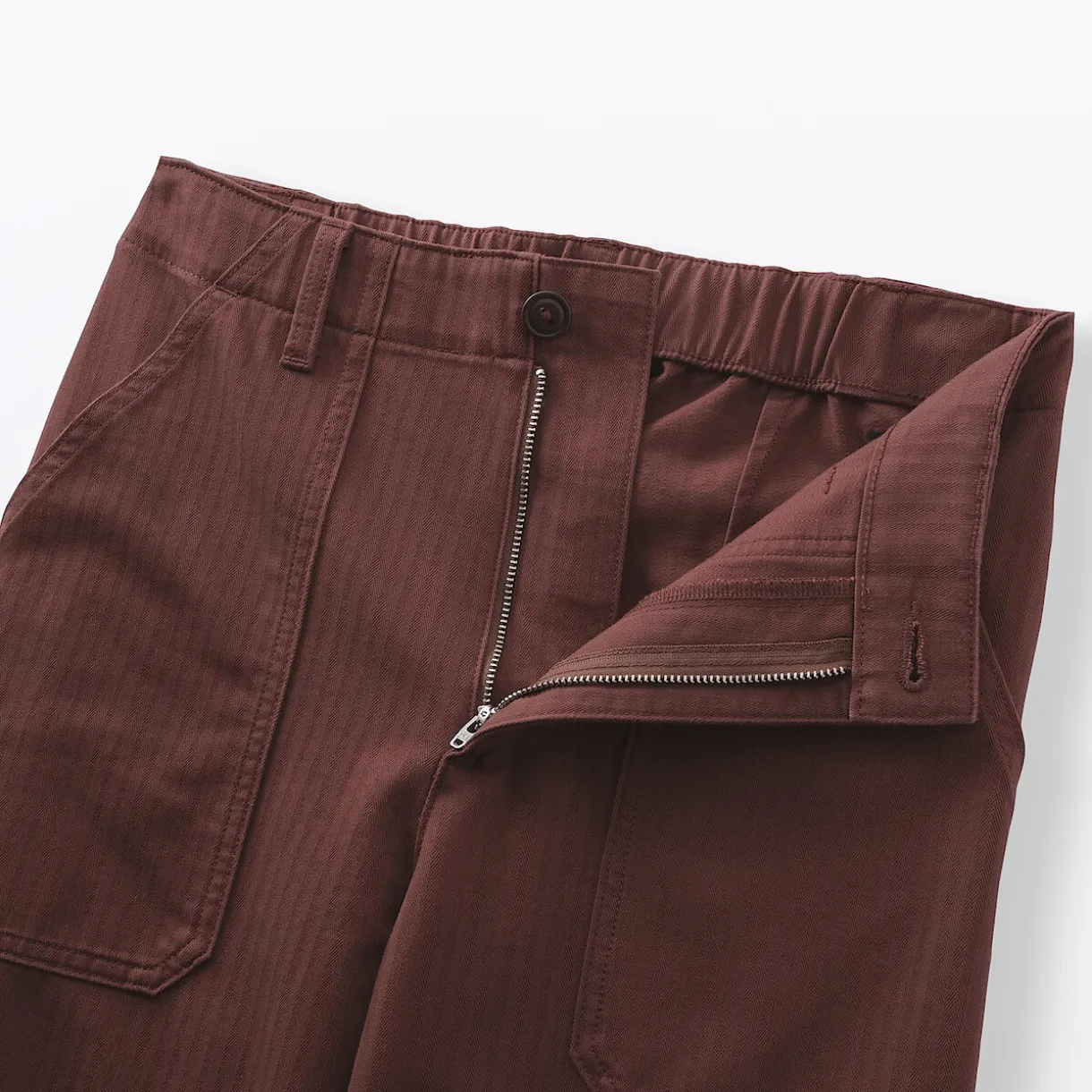 Pantalon avec motif de chevrons en coton pour femme
