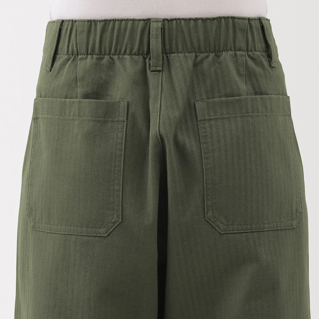 Pantalon avec motif de chevrons en coton pour femme