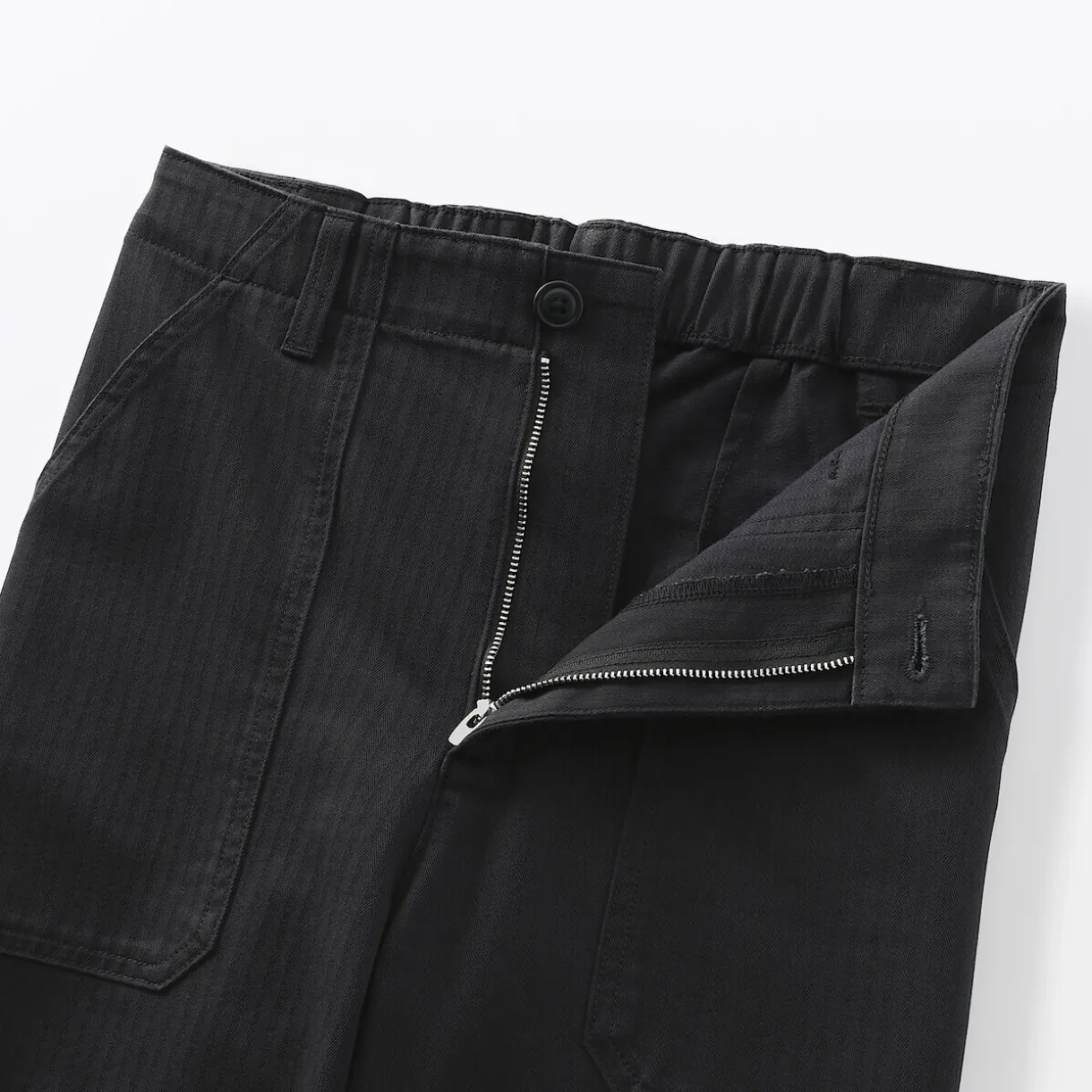 Pantalon avec motif de chevrons en coton pour femme
