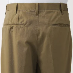 Pantalon Chino à pinces en coton stretch coupe wide homme