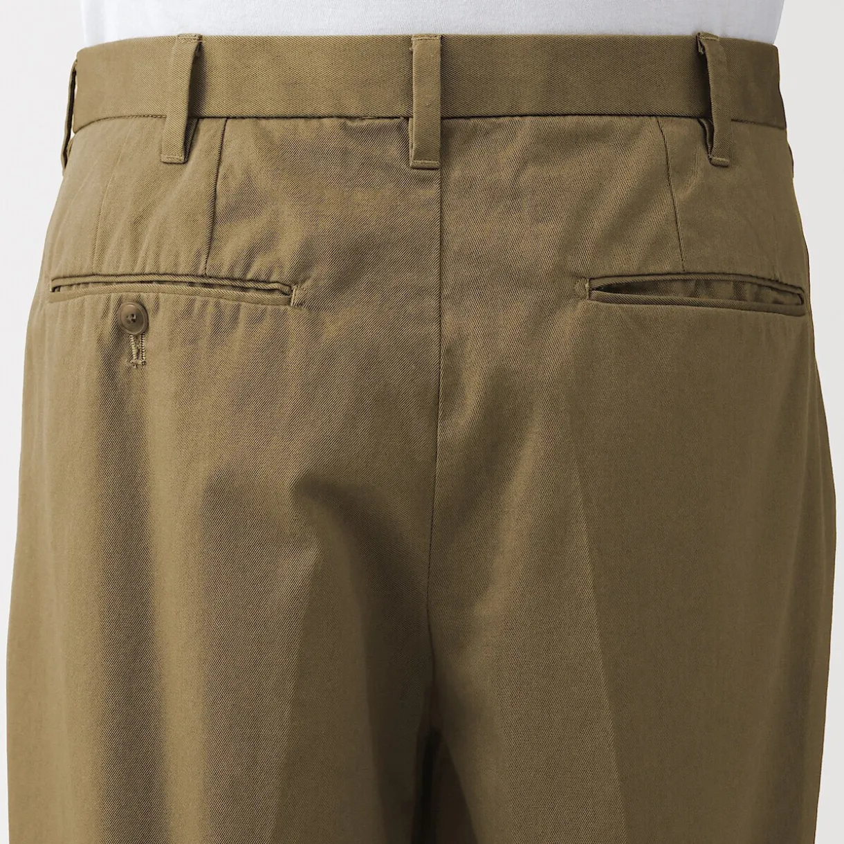 Pantalon Chino à pinces en coton stretch coupe wide homme