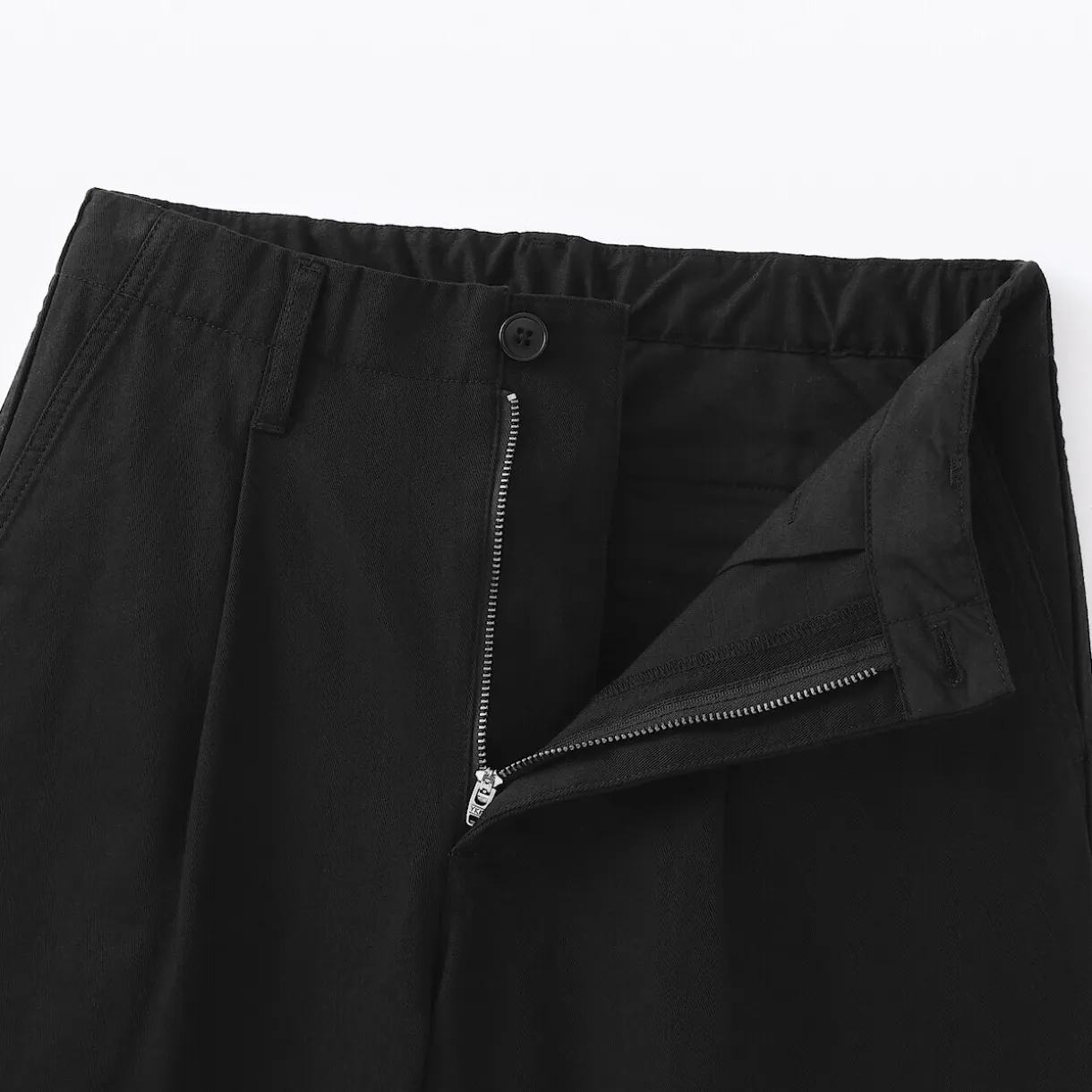 Pantalon chino long à pinces en coton coupe large pour femme