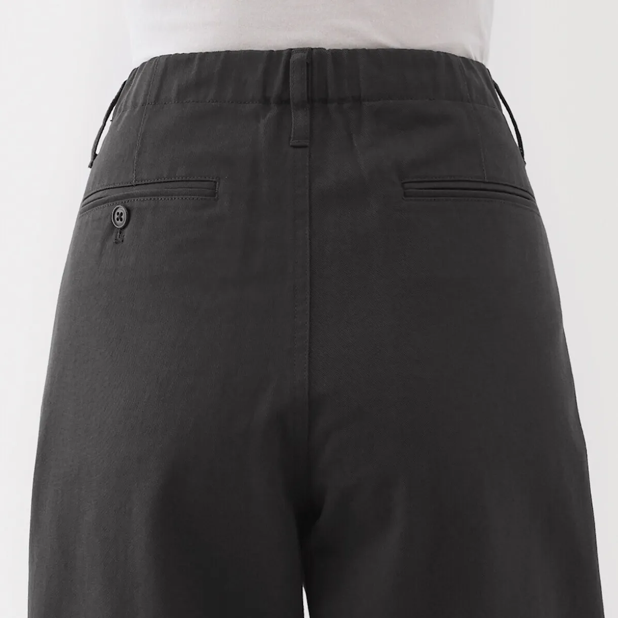 Pantalon chino long à pinces en coton coupe large pour femme