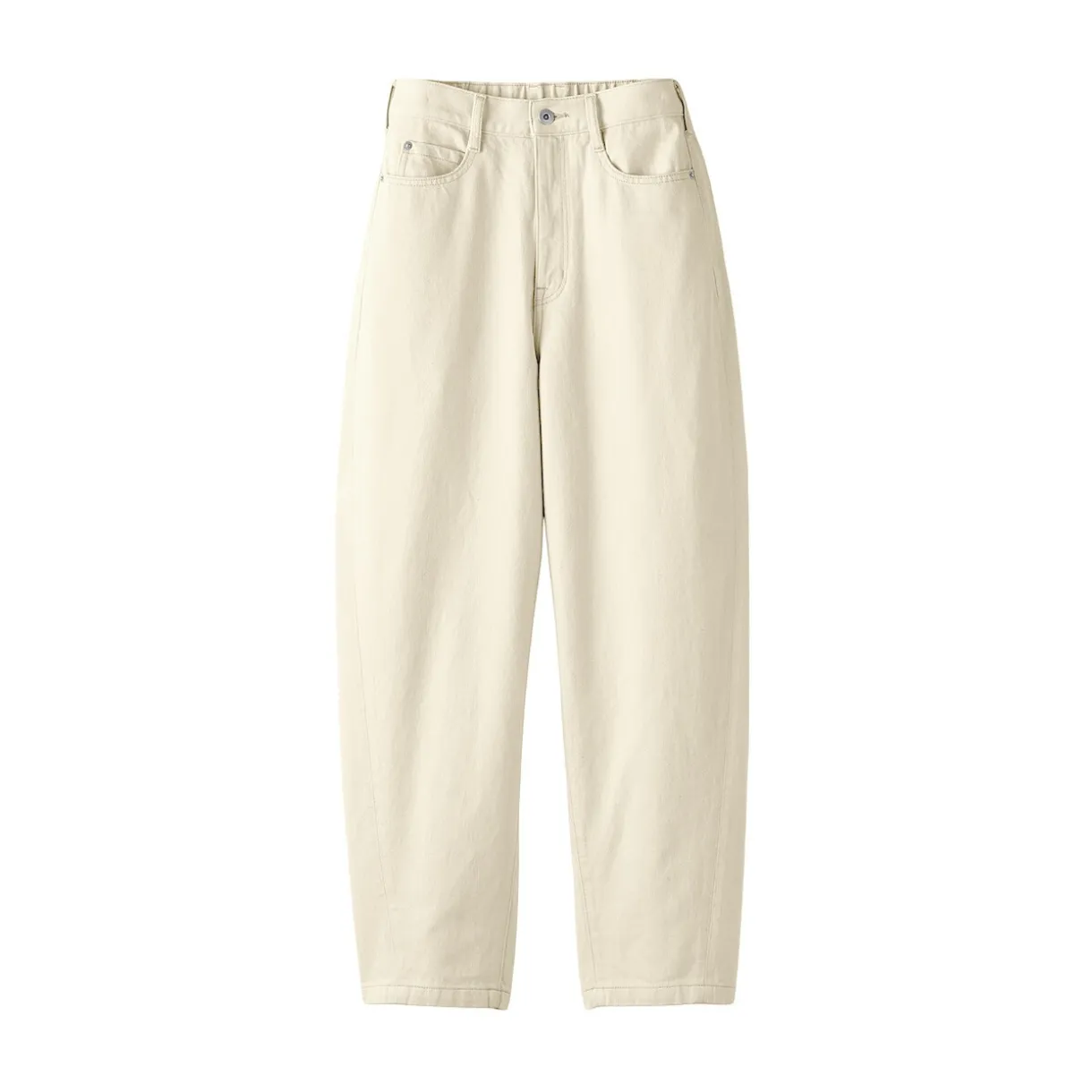 Pantalon coupe cocon en denim et kapok mélangé pour femme