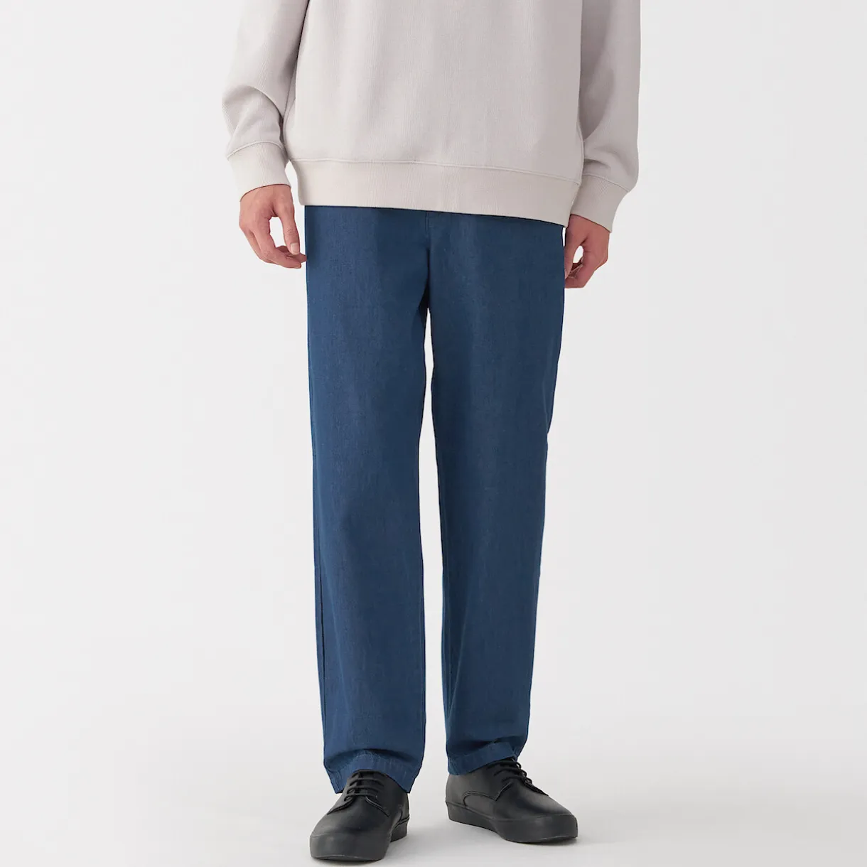 Pantalon coupe confortable en denim lavé pour homme ‐ Indigo