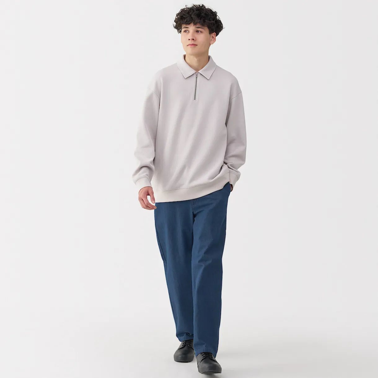 Pantalon coupe confortable en denim lavé pour homme ‐ Indigo