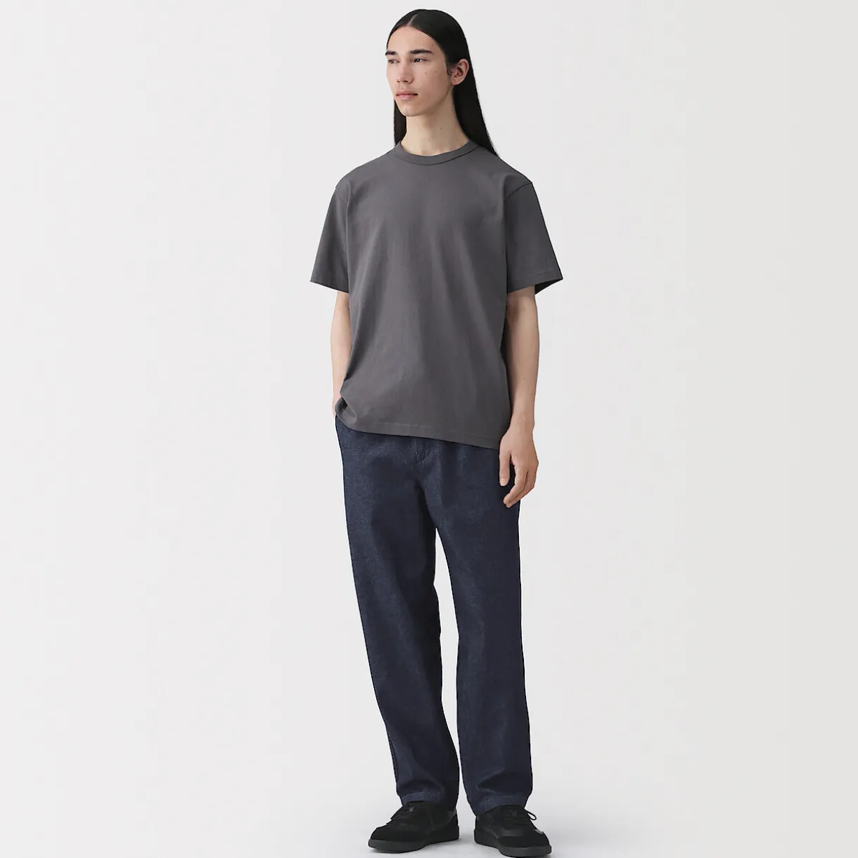 Pantalon coupe confortable en denim lavé pour homme ‐ Indigo