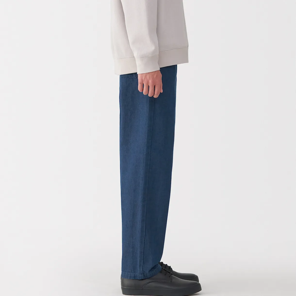 Pantalon coupe confortable en denim lavé pour homme ‐ Indigo