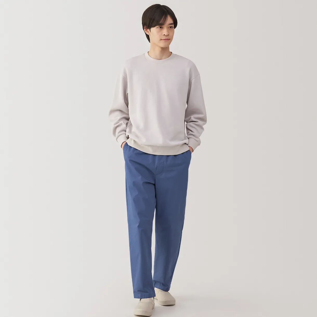 Pantalon coupe confortable en coton lavé pour homme