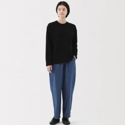 Pantalon coupe confortable en denim de coton pour femme