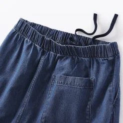 Pantalon coupe confortable en denim de coton pour femme