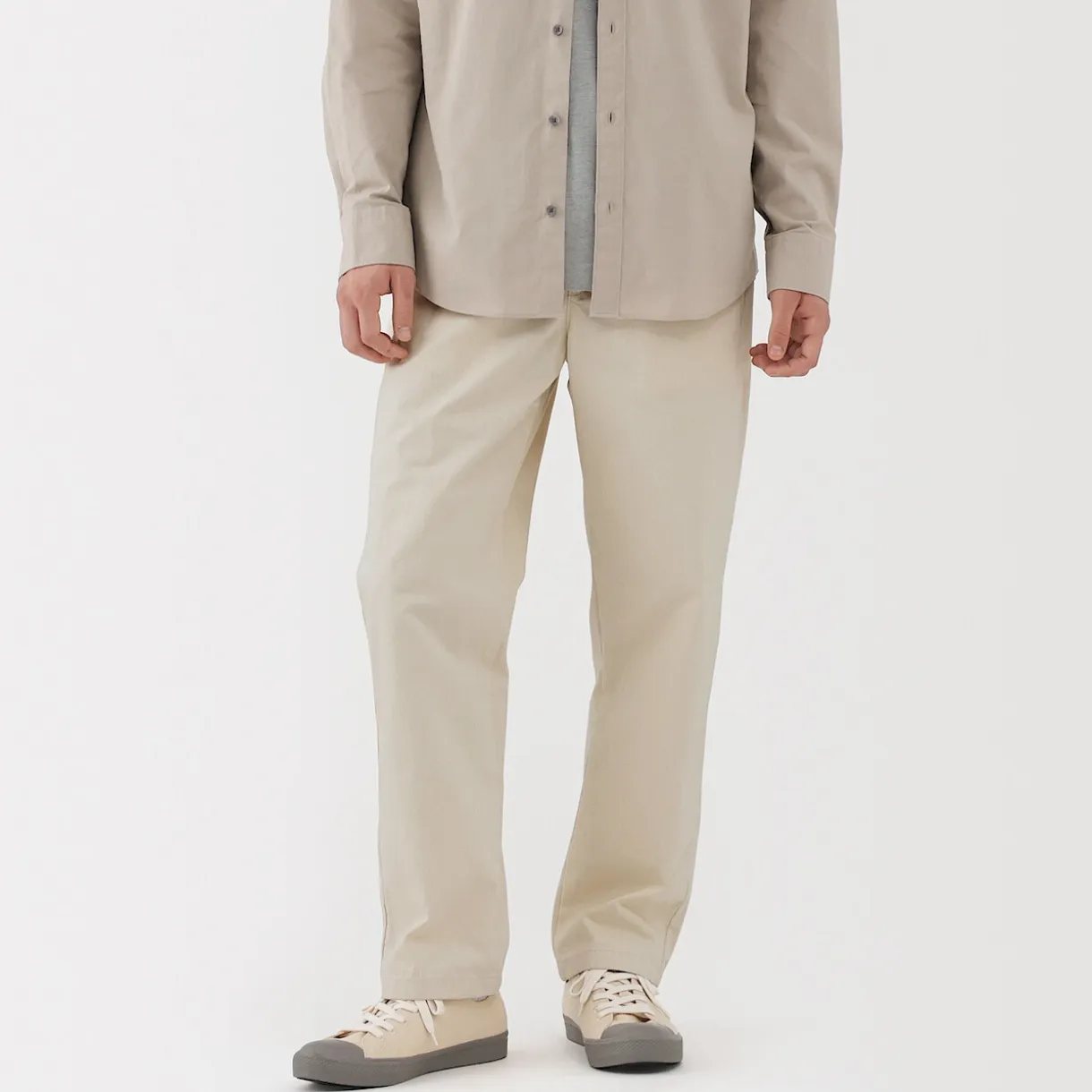 Pantalon coupe confortable en denim lavé pour homme ‐ Naturel