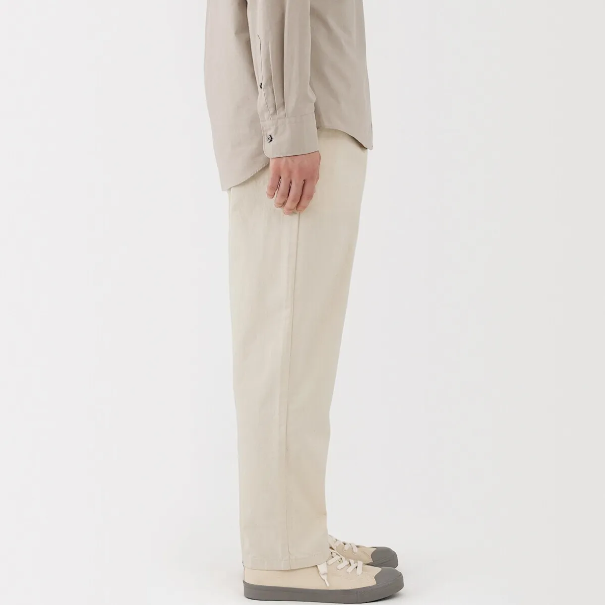 Pantalon coupe confortable en denim lavé pour homme ‐ Naturel