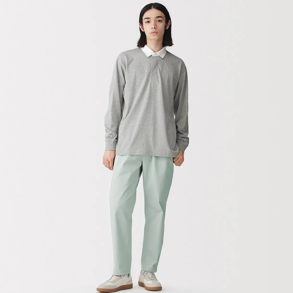 Pantalon coupe confortable en coton lavé pour homme