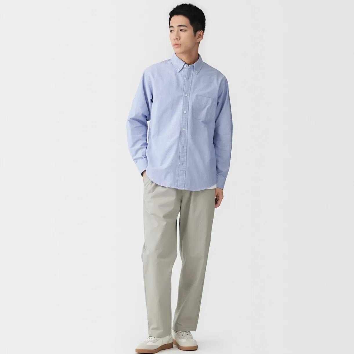 Pantalon coupe confortable en coton lavé pour homme