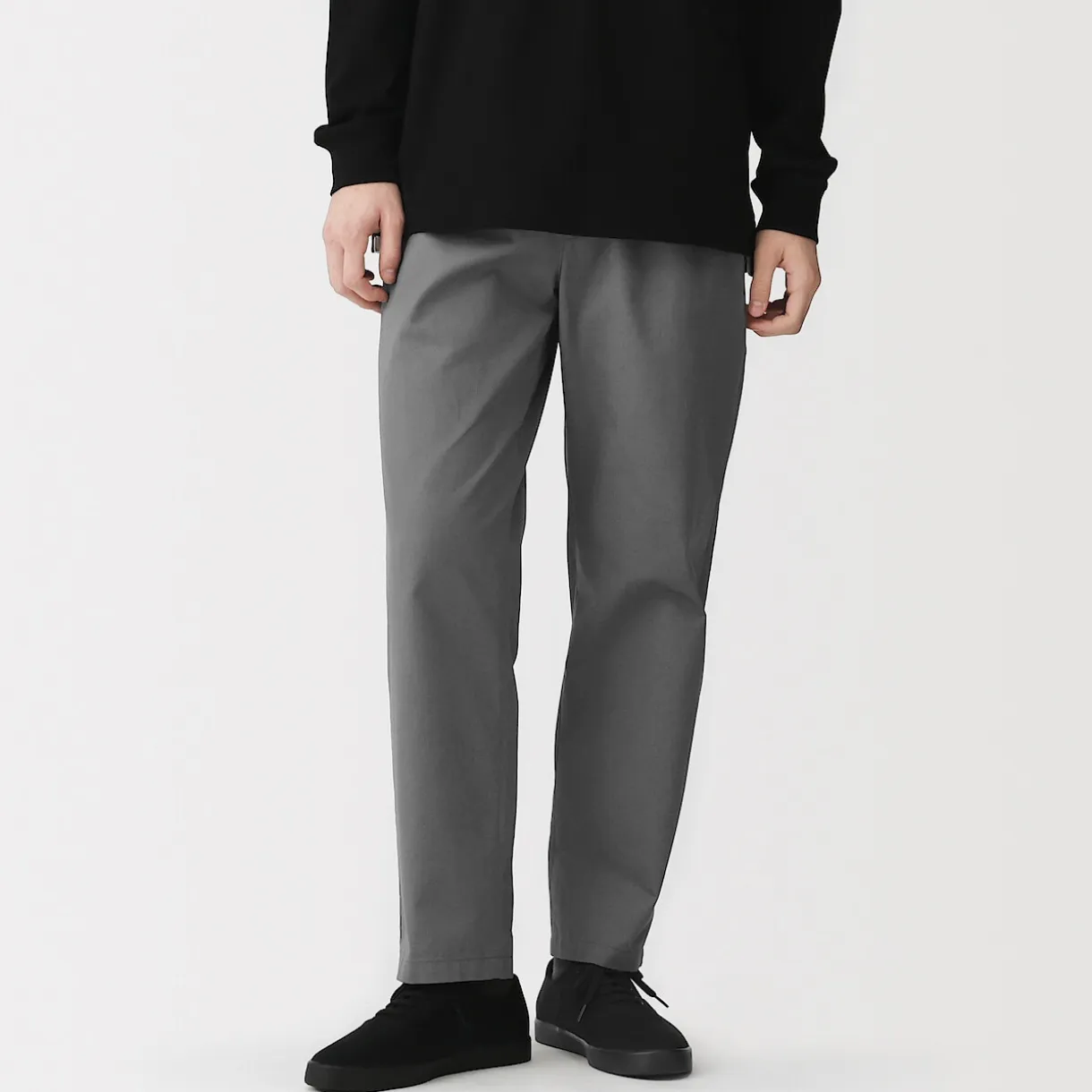 Pantalon coupe confortable en coton lavé pour homme