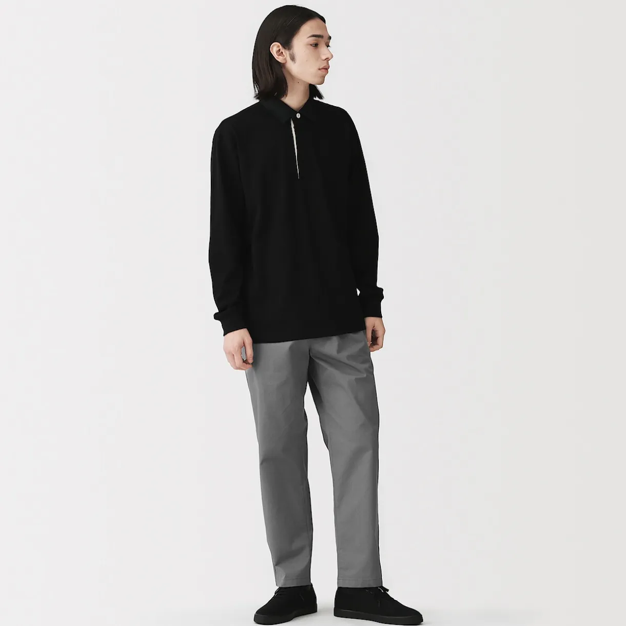 Pantalon coupe confortable en coton lavé pour homme