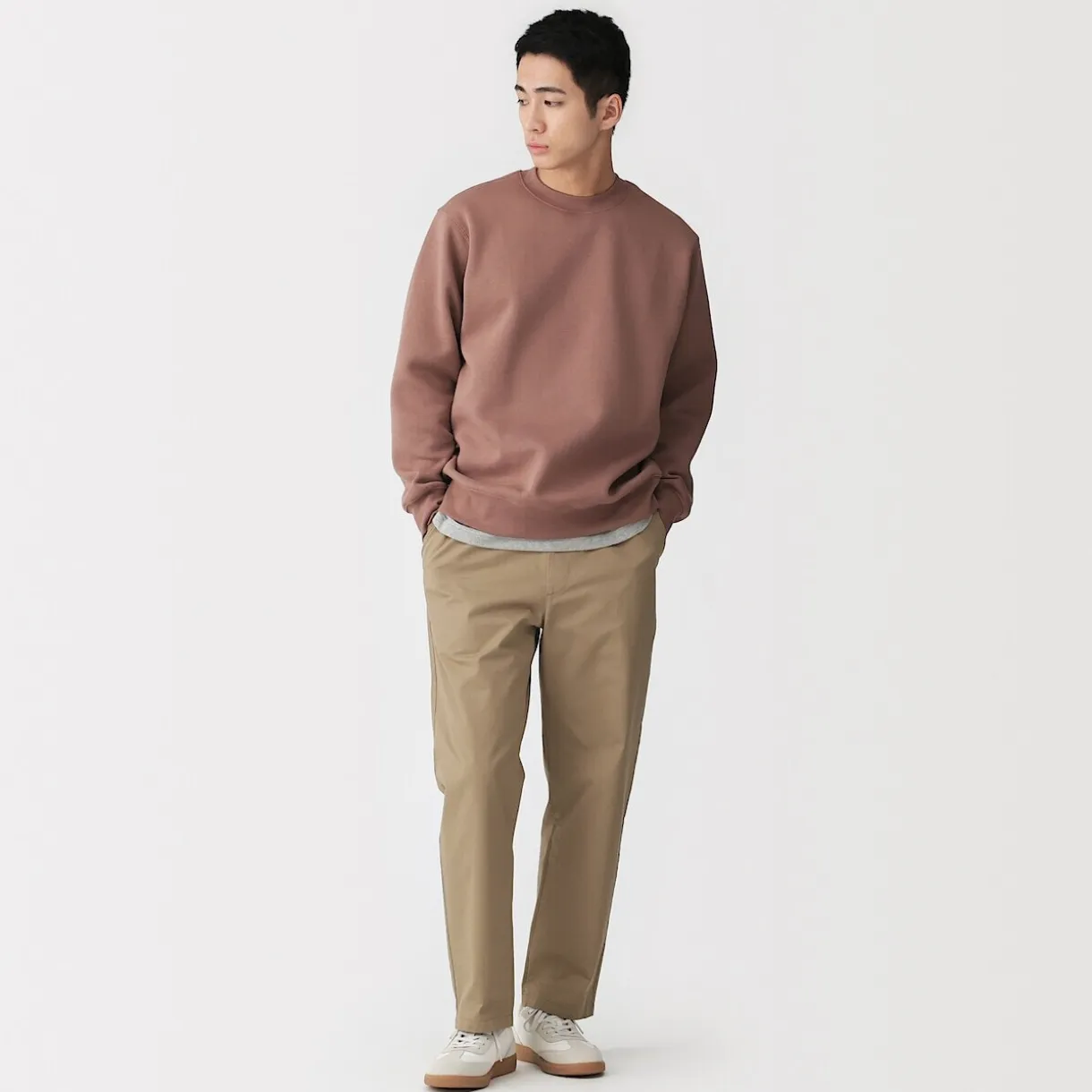 Pantalon coupe confortable en coton lavé pour homme