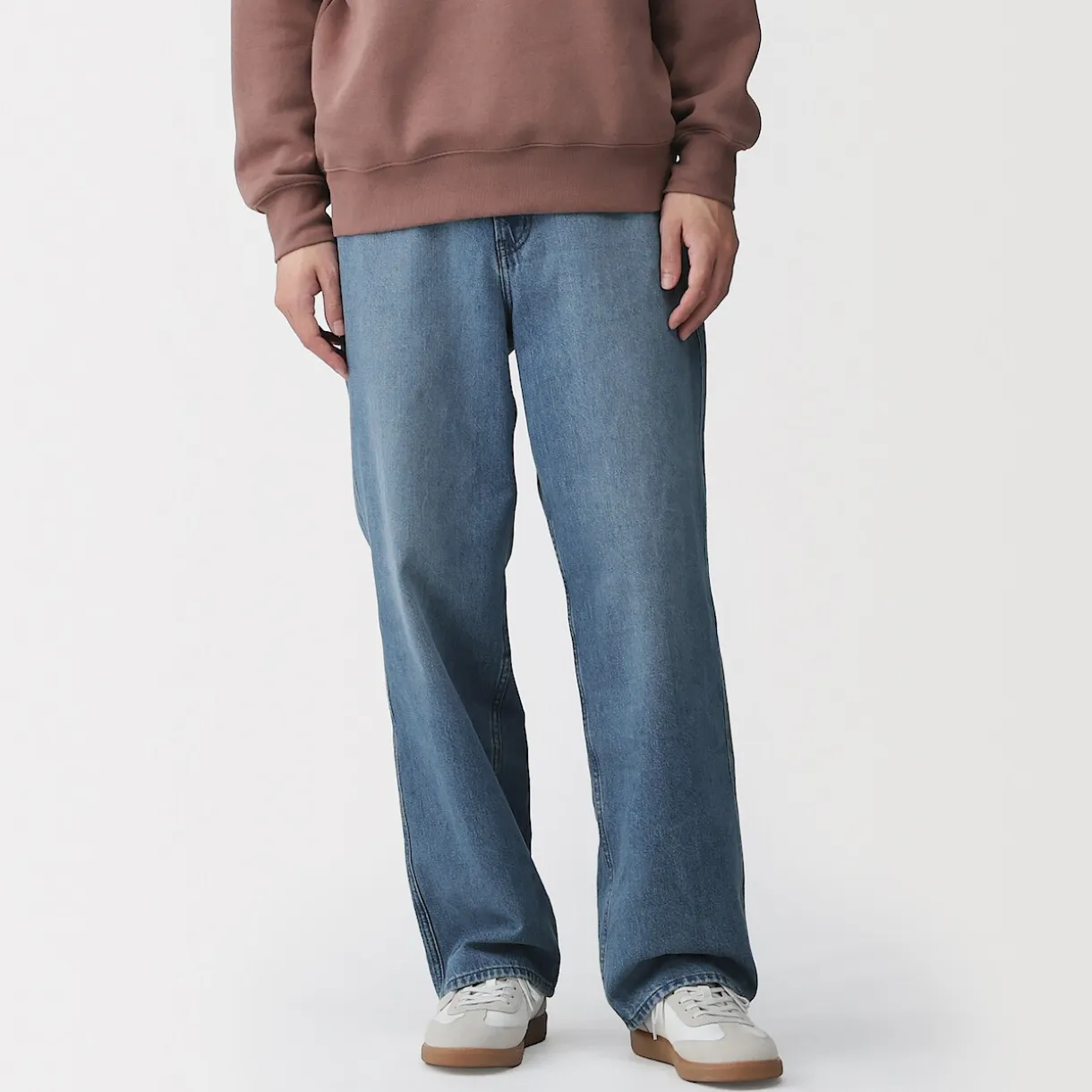 Pantalon coupe large en denim et kapok mélangé pour homme