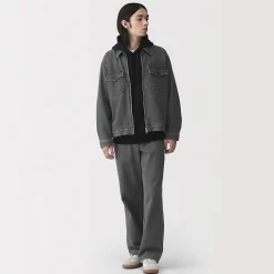 Pantalon coupe large en denim et kapok mélangé pour homme