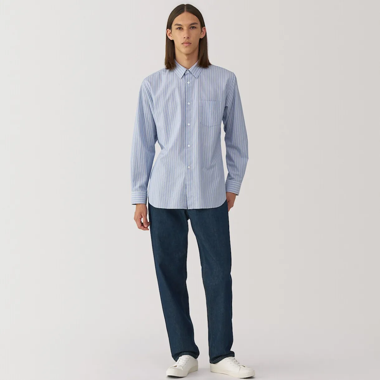Pantalon en denim en mélange de fibres Washi pour homme