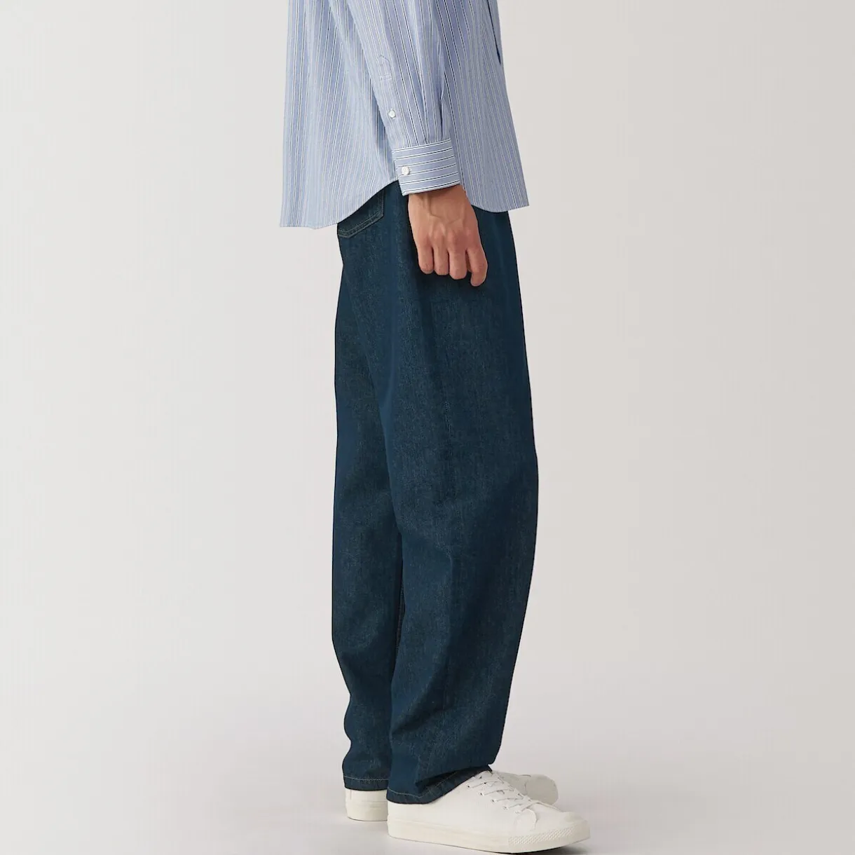 Pantalon en denim en mélange de fibres Washi pour homme