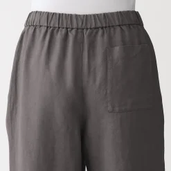 Pantalon large en lin lavé pour femme
