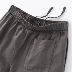 Pantalon large en lin lavé pour femme