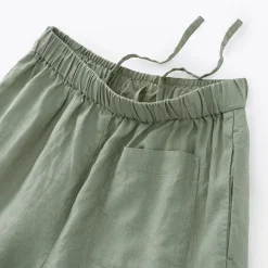 Pantalon large en lin lavé pour femme