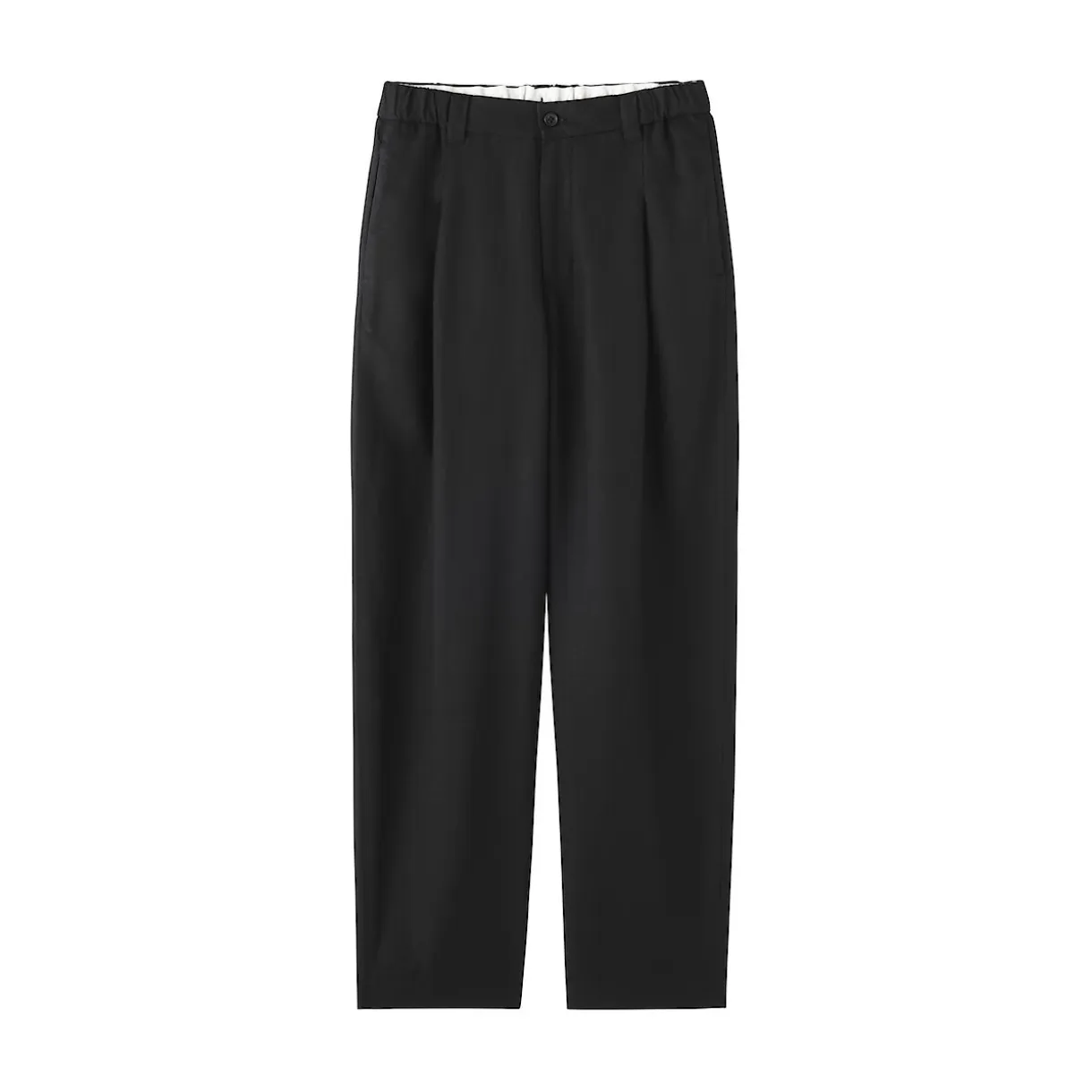 Pantalon large plissé en lin et lyocell pour femme
