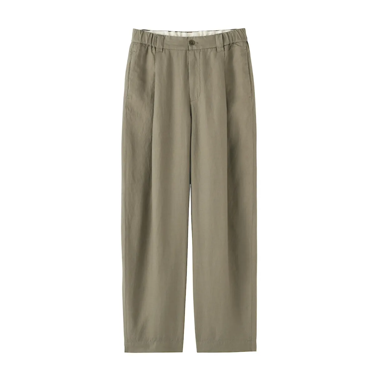 Pantalon large plissé en lin et lyocell pour femme