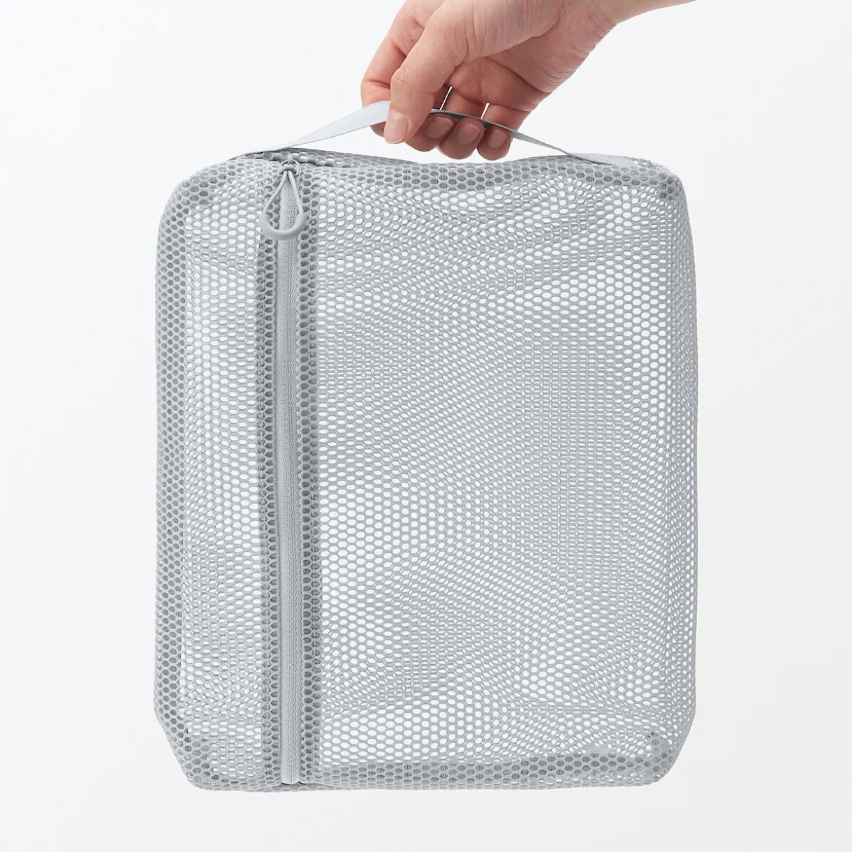 Pochette en maille polyester - Grande, Gris