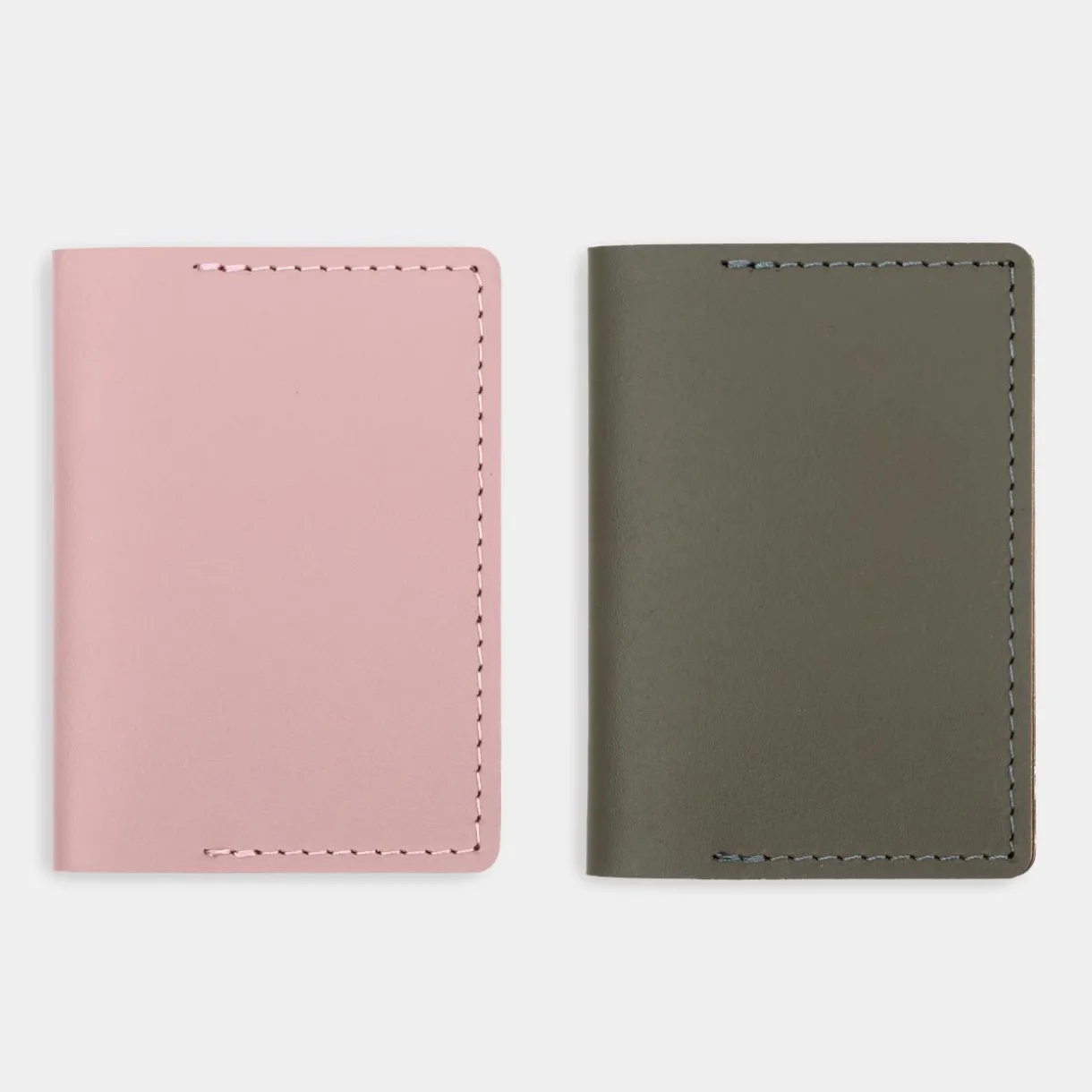 Portefeuille de voyage en cuir recyclé - Kaki