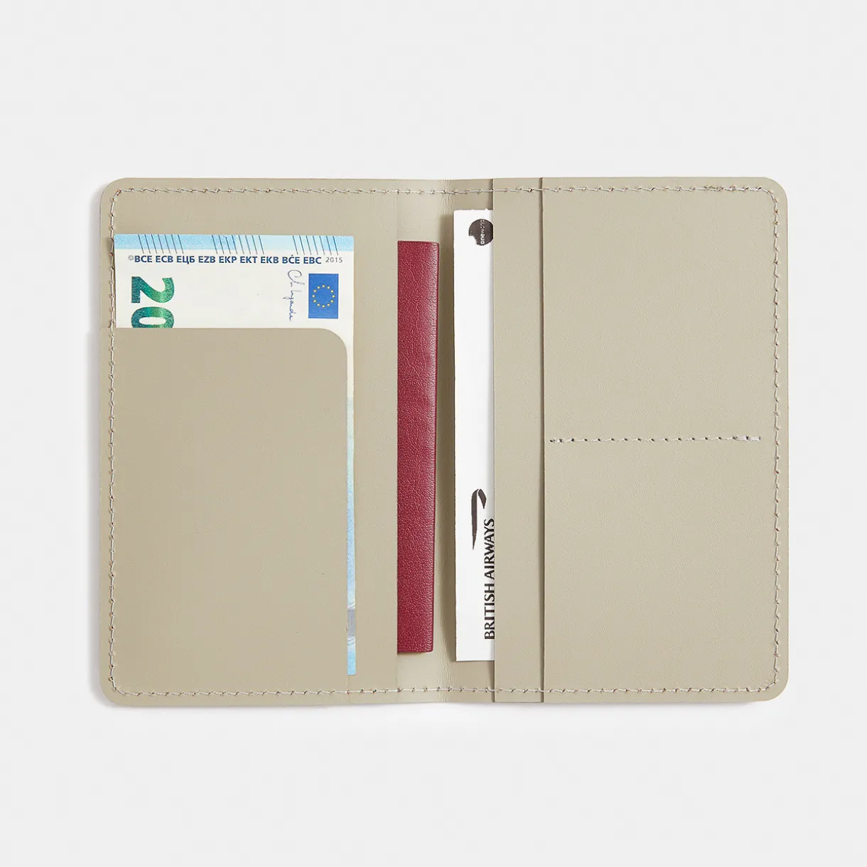 Porte‐passeport en cuir recyclé - Grigio Cenere