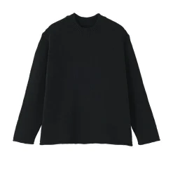 Pull à col ras du cou bouclé en mélange de coton pour femme