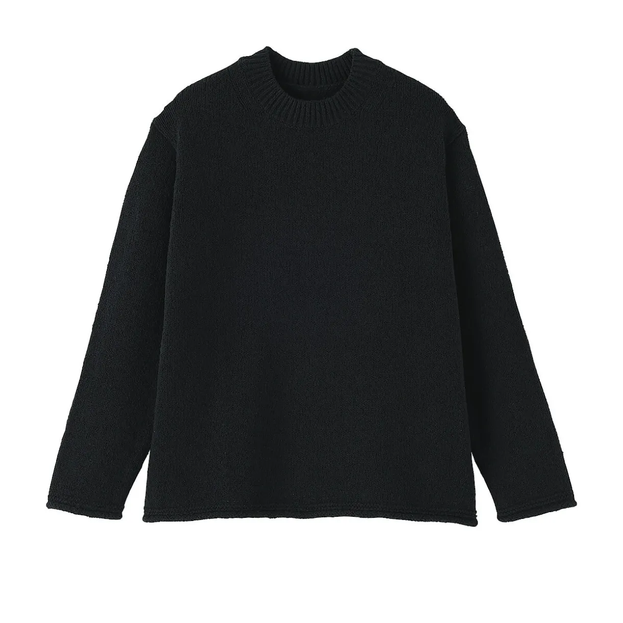 Pull à col ras du cou bouclé en mélange de coton pour femme