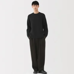 Pull à col rond à tricot épais en laine mérinos pour homme