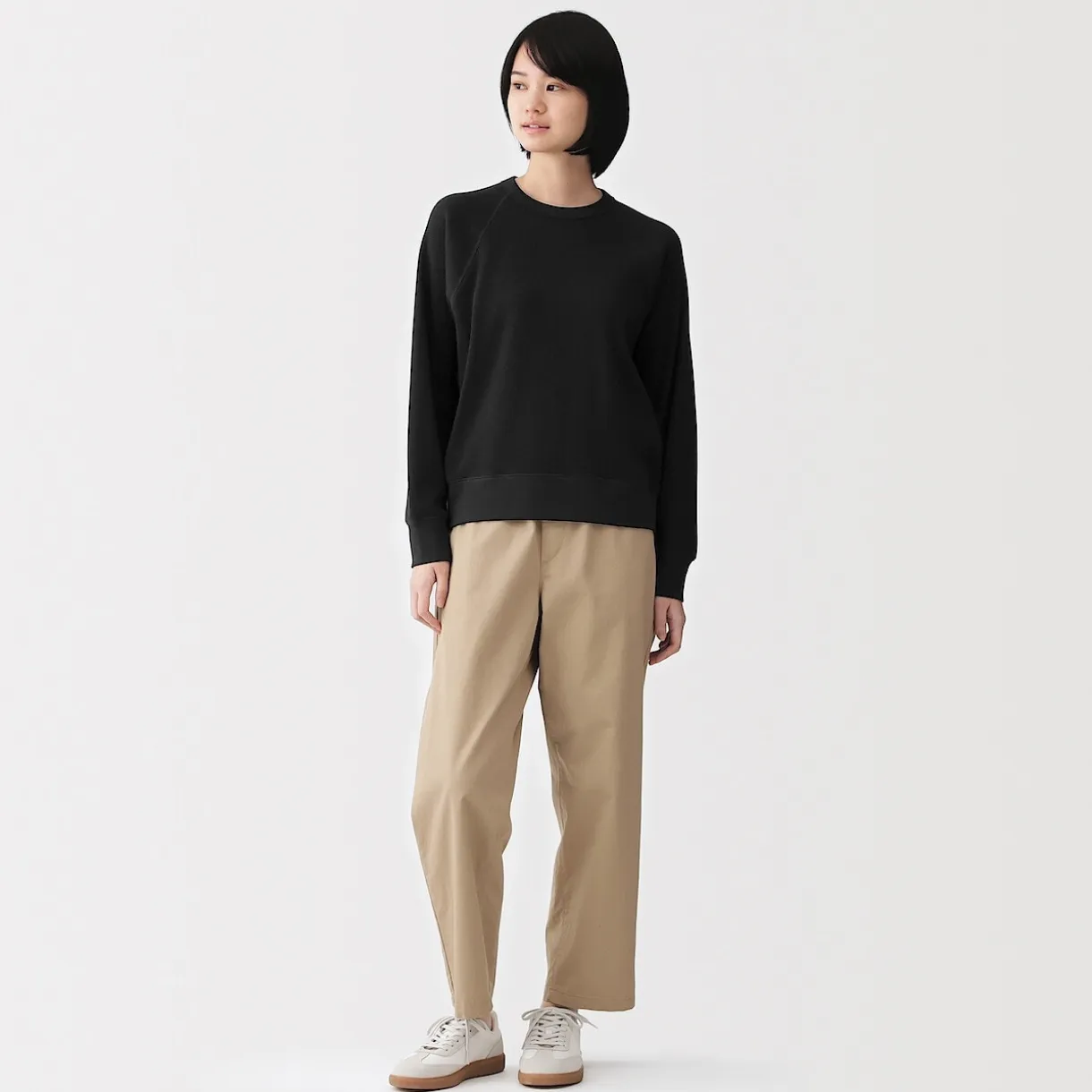 Pull à col rond en coton biologique tricoté gaufré pour femme