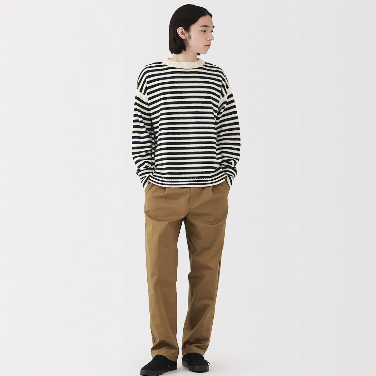 Pull à col rond en laine des Andes à grosses mailles pour homme