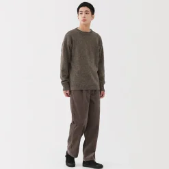 Pull à col rond en laine des Andes à grosses mailles pour homme