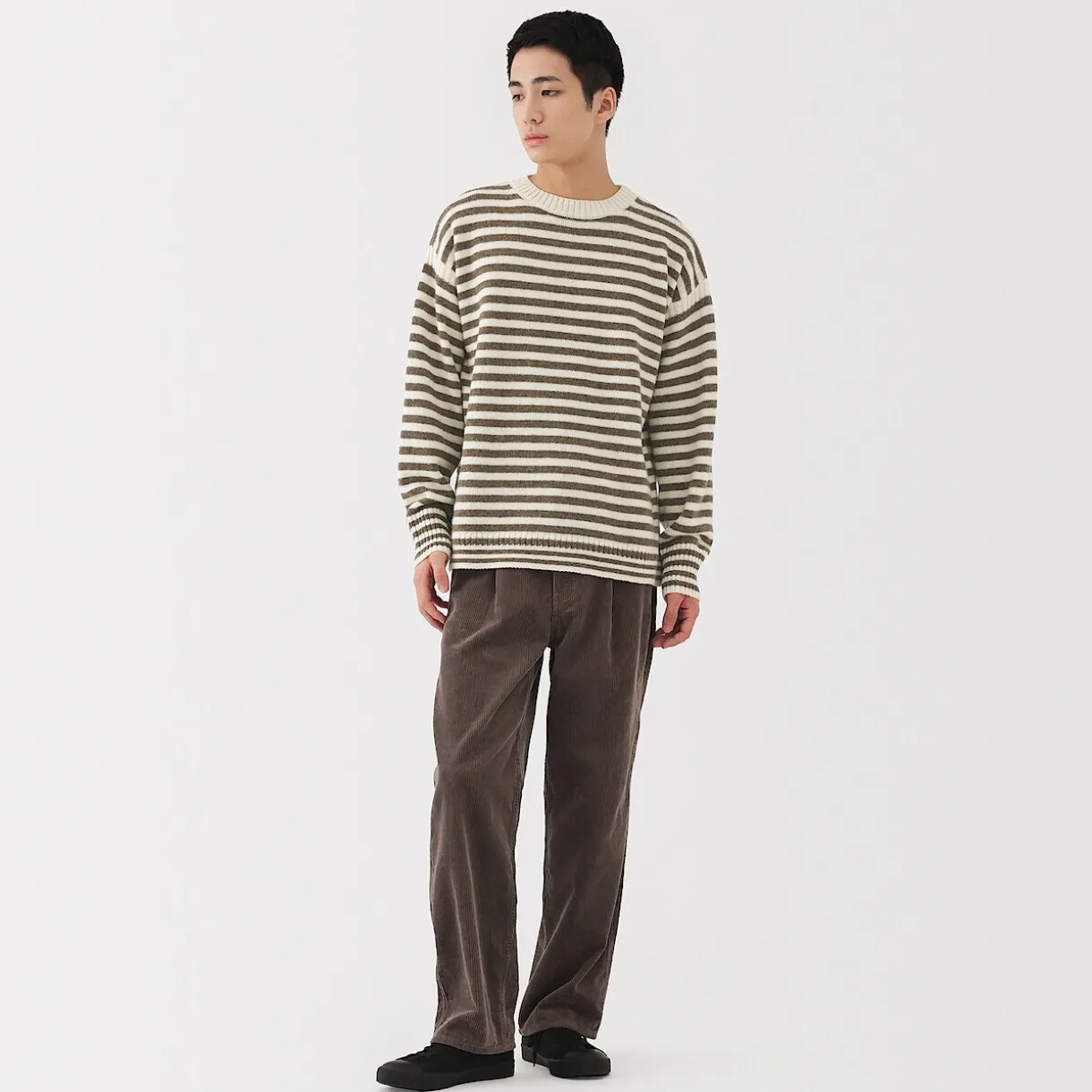 Pull à col rond en laine des Andes à grosses mailles pour homme