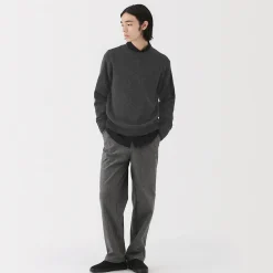 Pull à col rond en laine tricot moyen pour homme