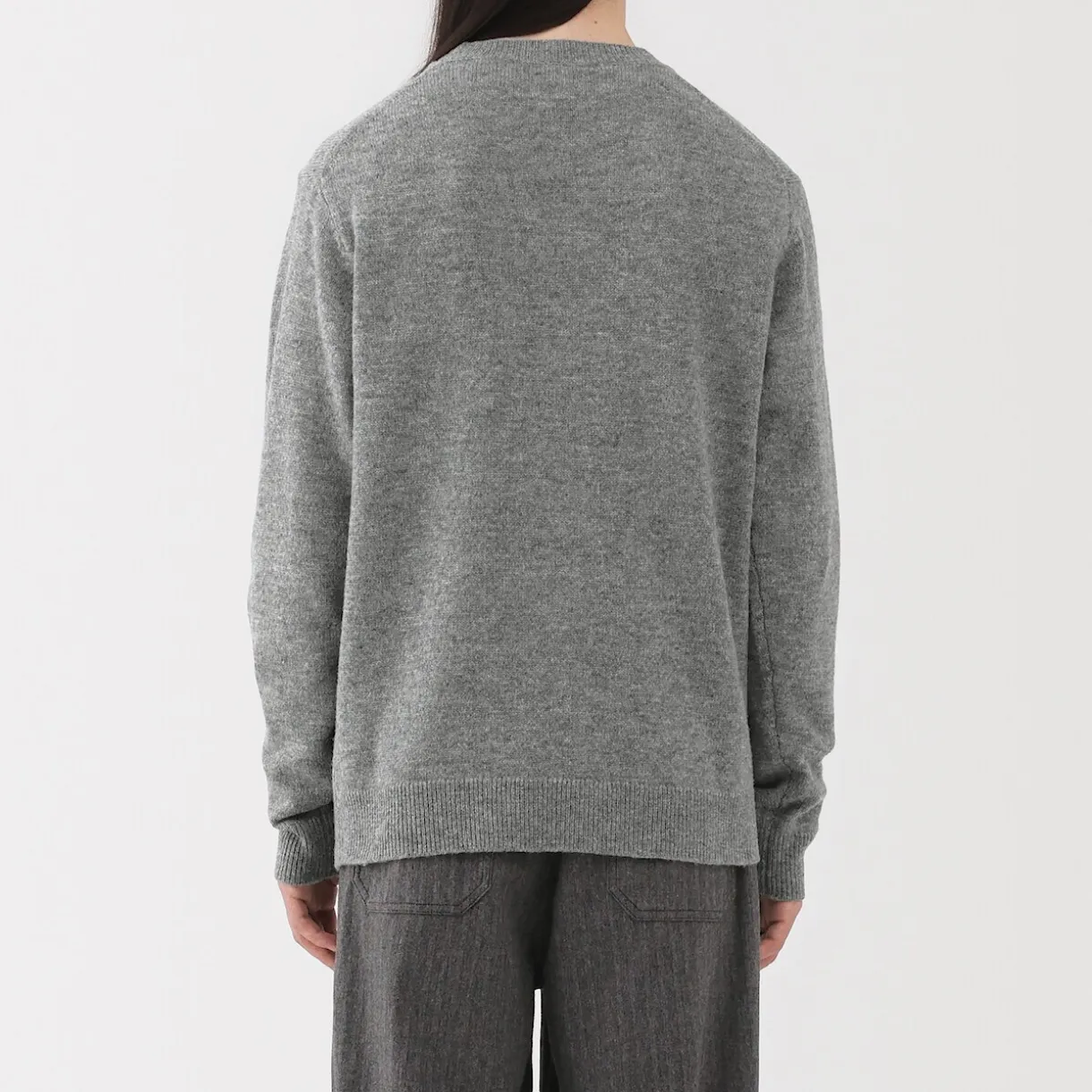 Pull à col rond en laine tricot moyen pour homme