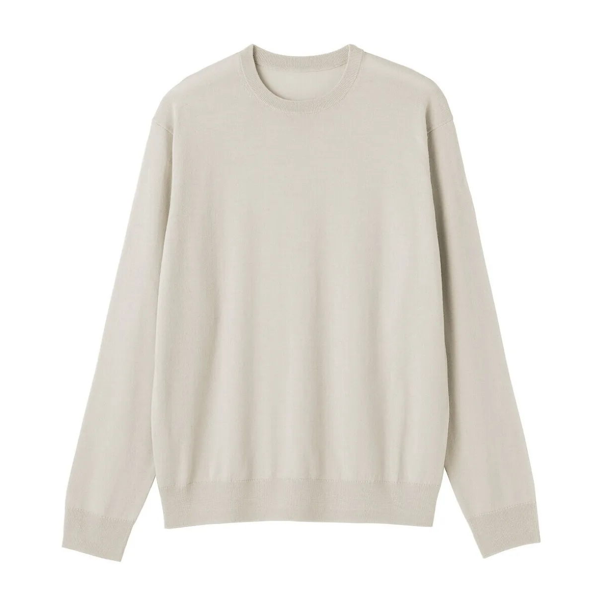Pull à col rond en laine tricot fin pour homme