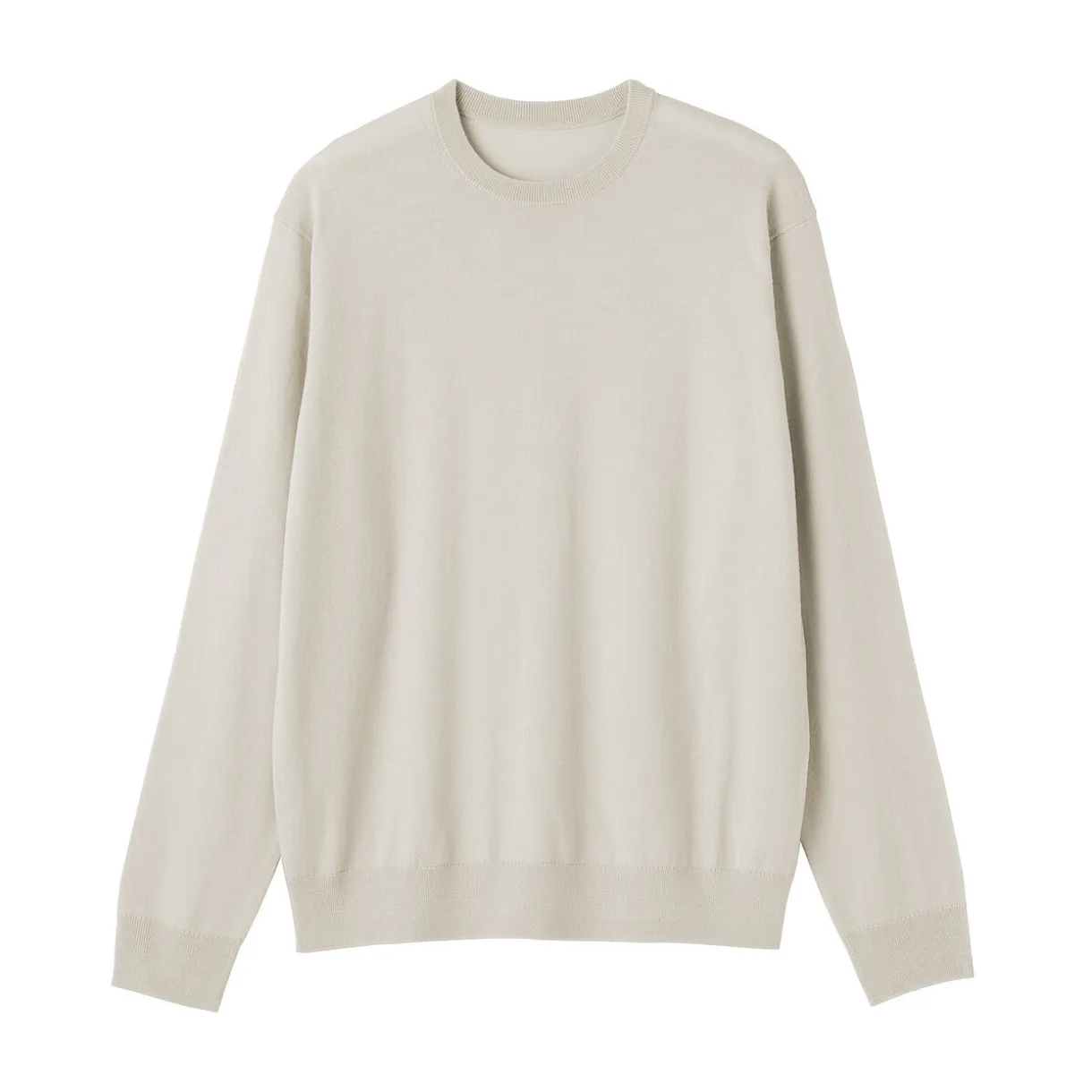 Pull à col rond en laine tricot fin pour homme