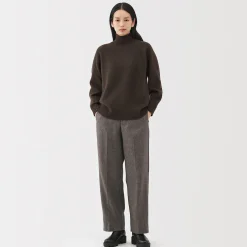 Pull à col roulé en yak et laine pour femme