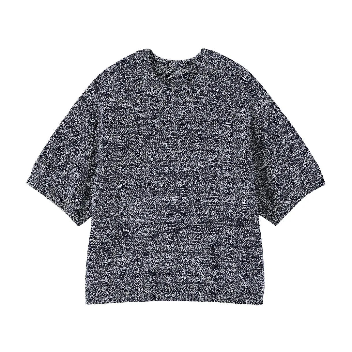 Pull à manches mi-longues bouclé en mélange de coton pour femme