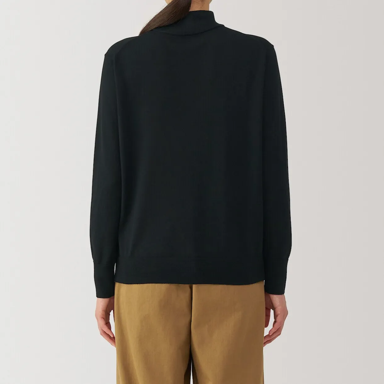 Pull col montant en laine à fine maille femme