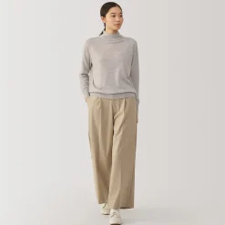 Pull col montant en laine à fine maille femme
